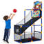 Ensemble de jeu d'arcade de basketball réglable pour enfants 2 en 1 avec rampe de retour de balle