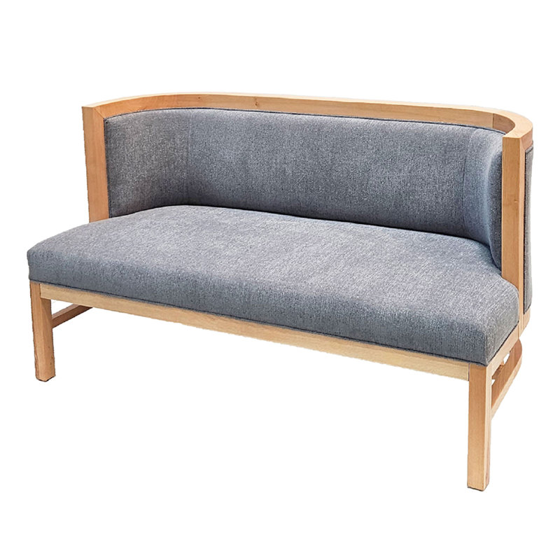 Settee with exposed wood