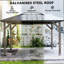 Pavillon de jardin extérieur spacieux, pavillon de jardin à toit rigide
