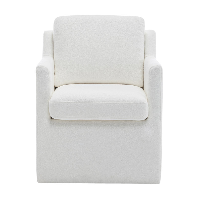 Dylan Rolling Dining Chair - Cream Performance Boucle, Cream