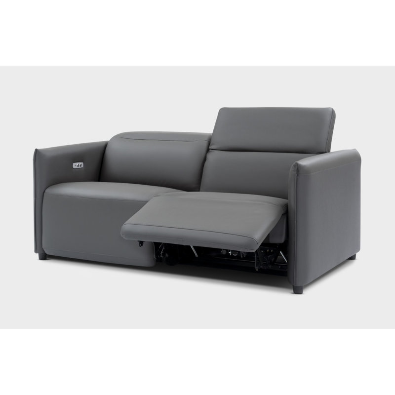 Canapé inclinable en cuir Lucia, gris