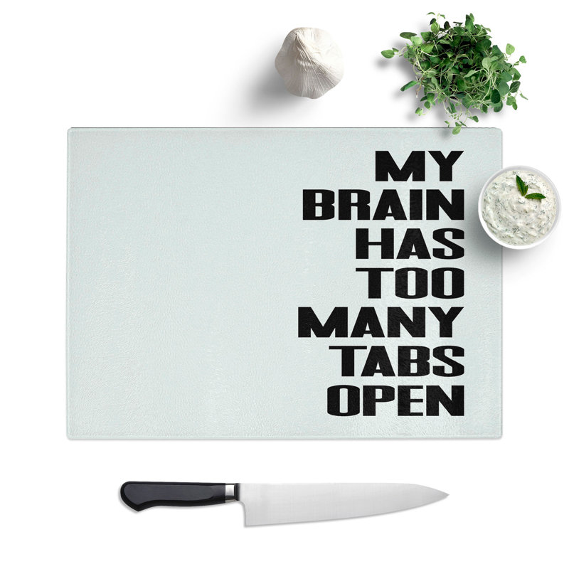 Too Many Tabs Chopping Board, 28.5cm W x 39cm L