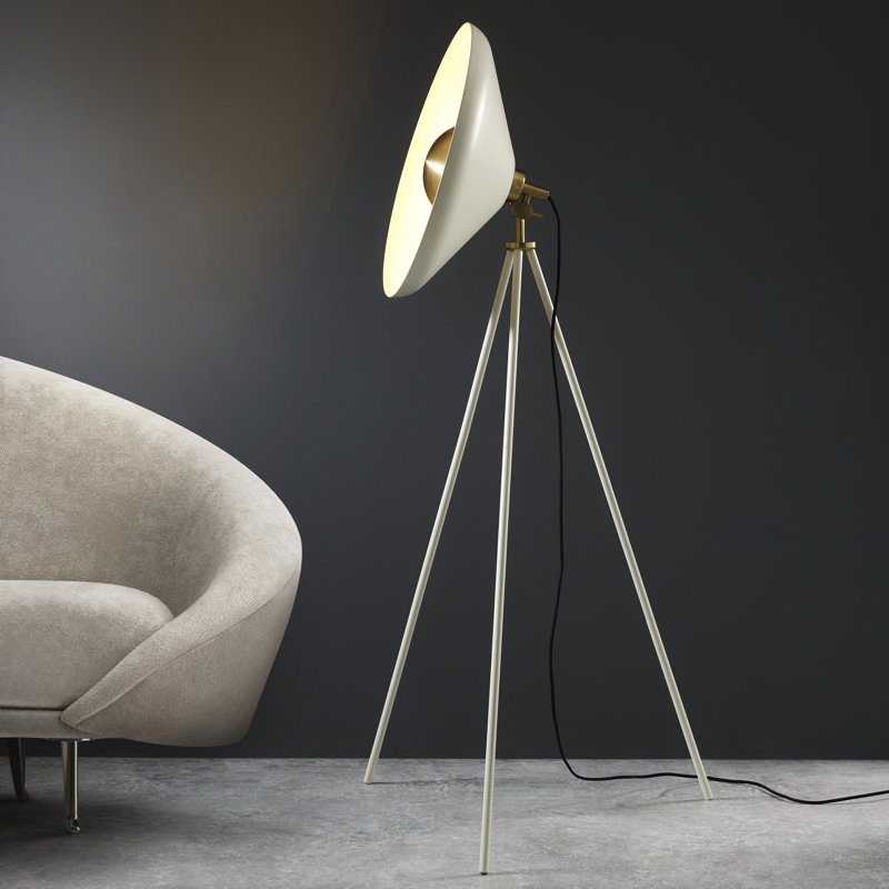 Suresnes 128cm Tripod Floor Lamp, White, Warm White