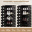Armoire à chaussures, armoire de rangement pour 17 à 20 paires de chaussures, noir