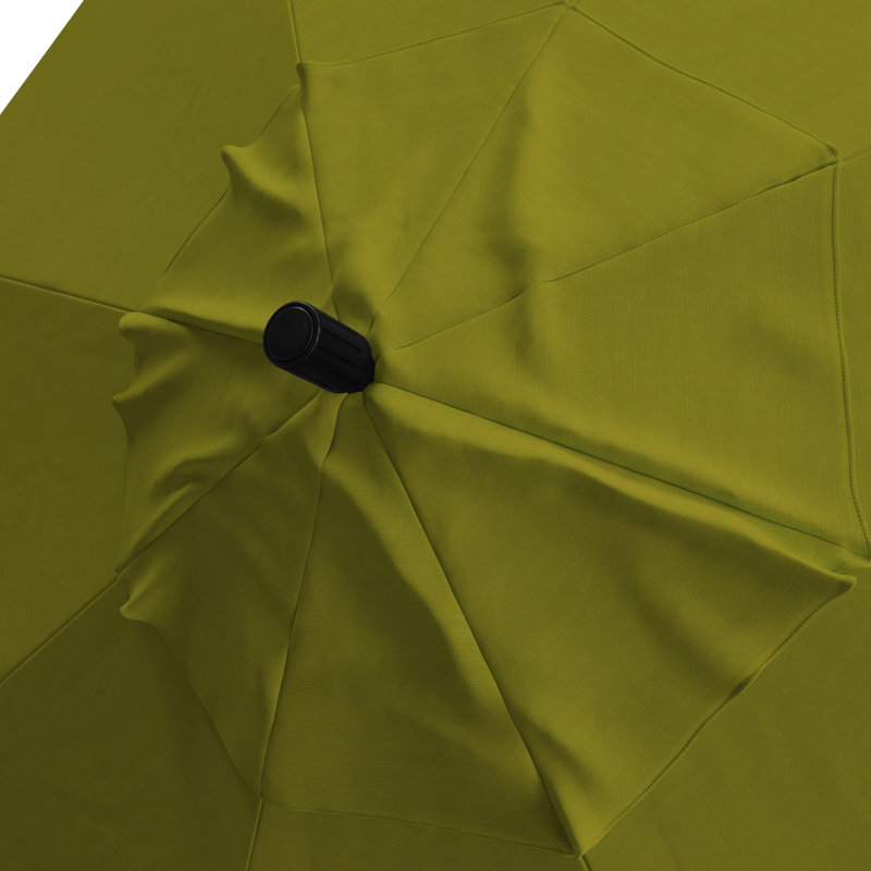 Parasol de marché octogonal en aluminium noir 9 pi avec manivelle et inclinaison en oléfine, Performance kiwi