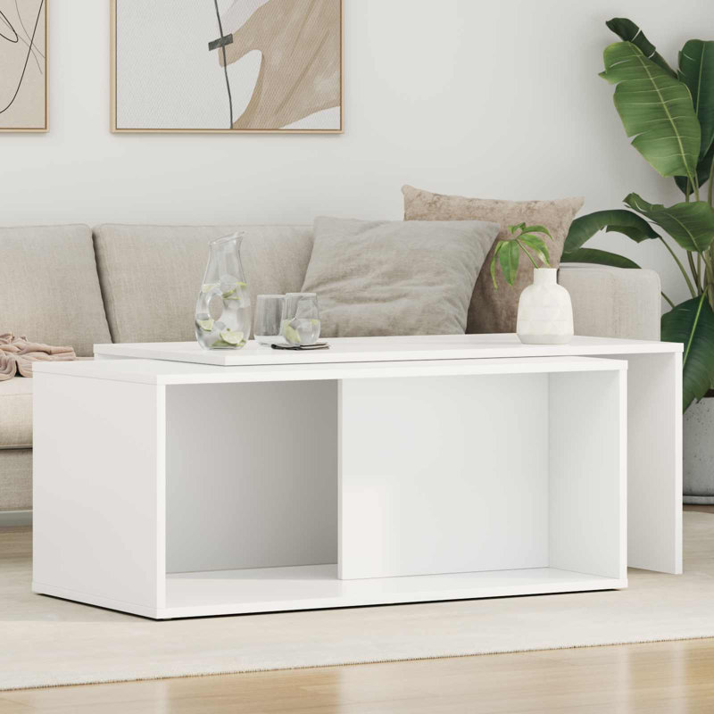 Coffee Table with Storage, White