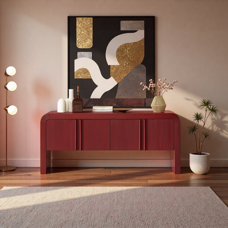Armoire de rangement multifonctionnelle à grande capacité, Rouge