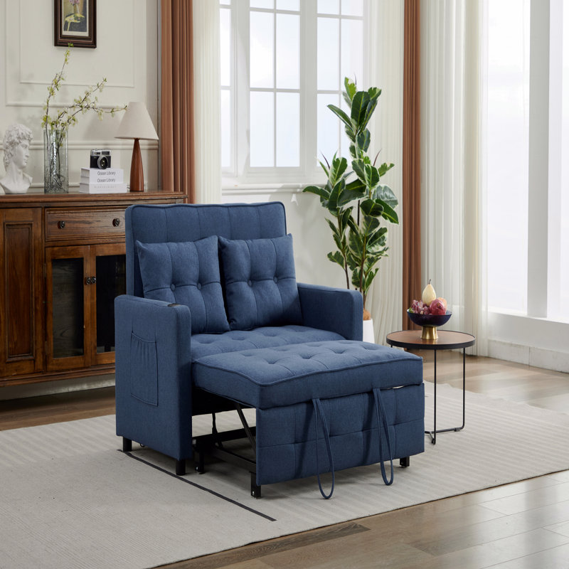 Canapé-lit convertible 3 en 1 Sleeper Chair, Bleu