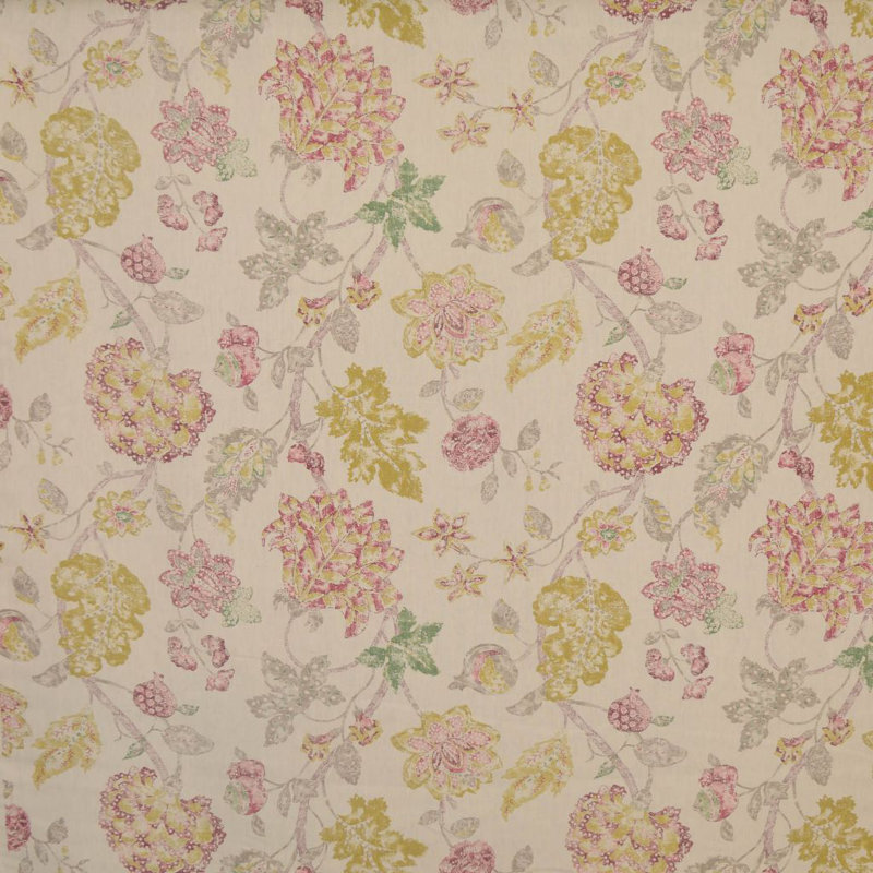 Rapunzel Floral and Foliage Fabric, Flamingo