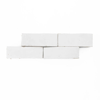 Zellige glacé Bejmat mince en blanc neige (13 mm)