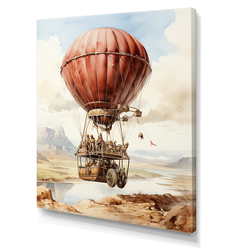 Ballon à air chaud dessert, Toile tendue, H 20 po x l 12 po x P 1 po