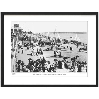 Brighton, Beach And Palace Pier 1898 by Francis Frith - Single Picture Frame Print