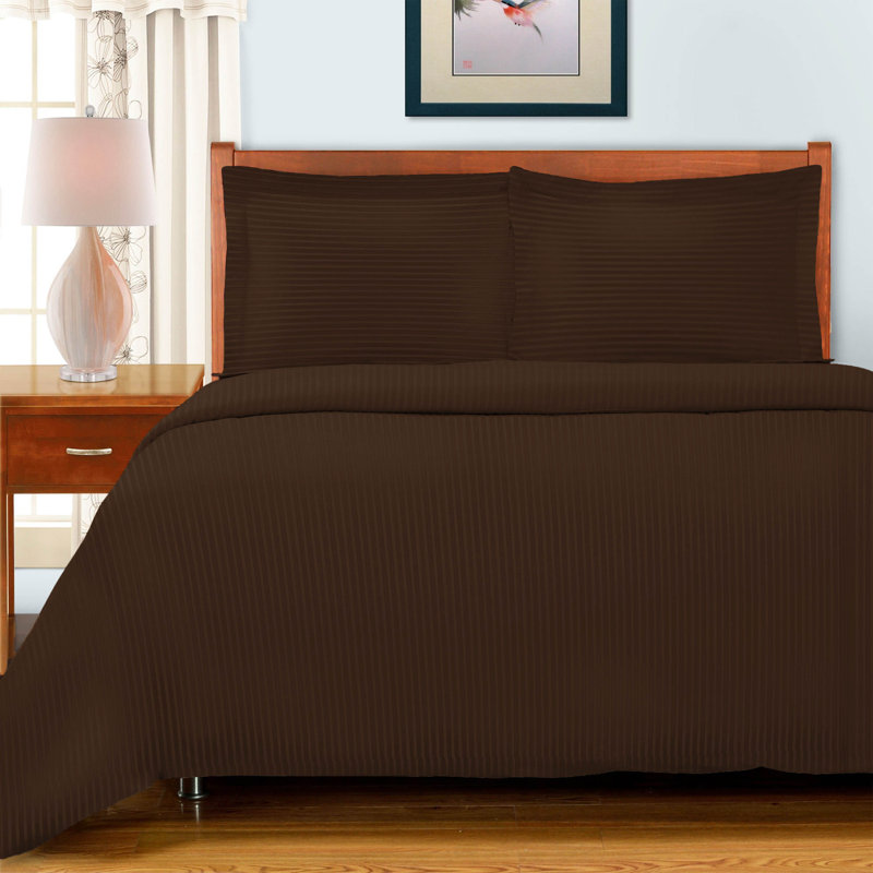 Ensemble de housse de couette en satin de coton égyptien Soliana, Très grand / très grand californien + 2 très gr, Taupe