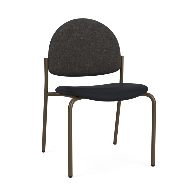 Chat Waiting Reception Armless Guest Chair, Bronze, Modena Black / Archetype Smoke