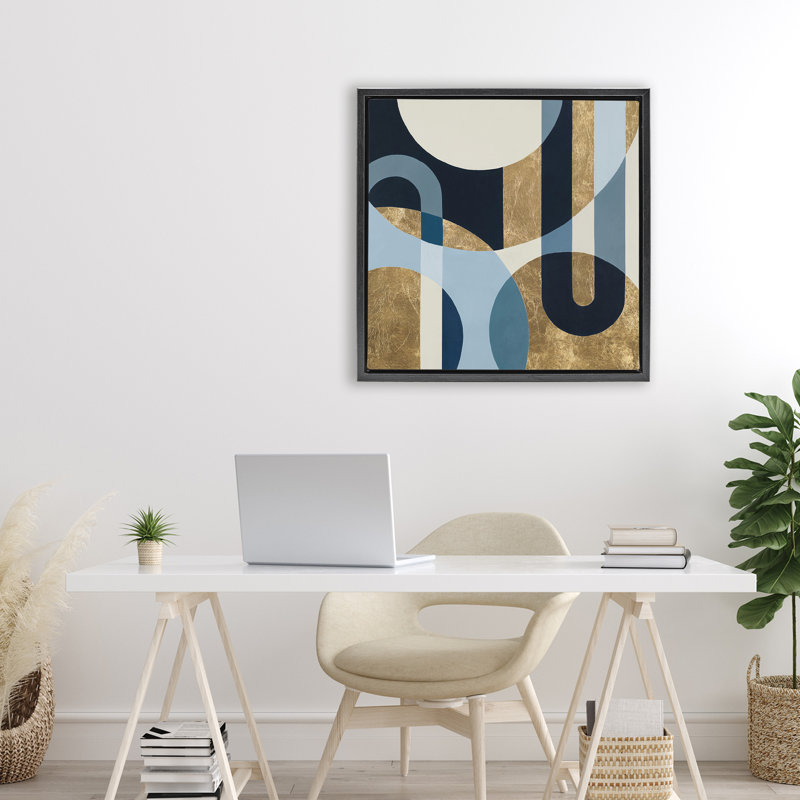 Cadre flottant Earthly Shapes & Arches, design par Max Maxx, H 25 po x l 25 po, Cadre flottant noir de jais