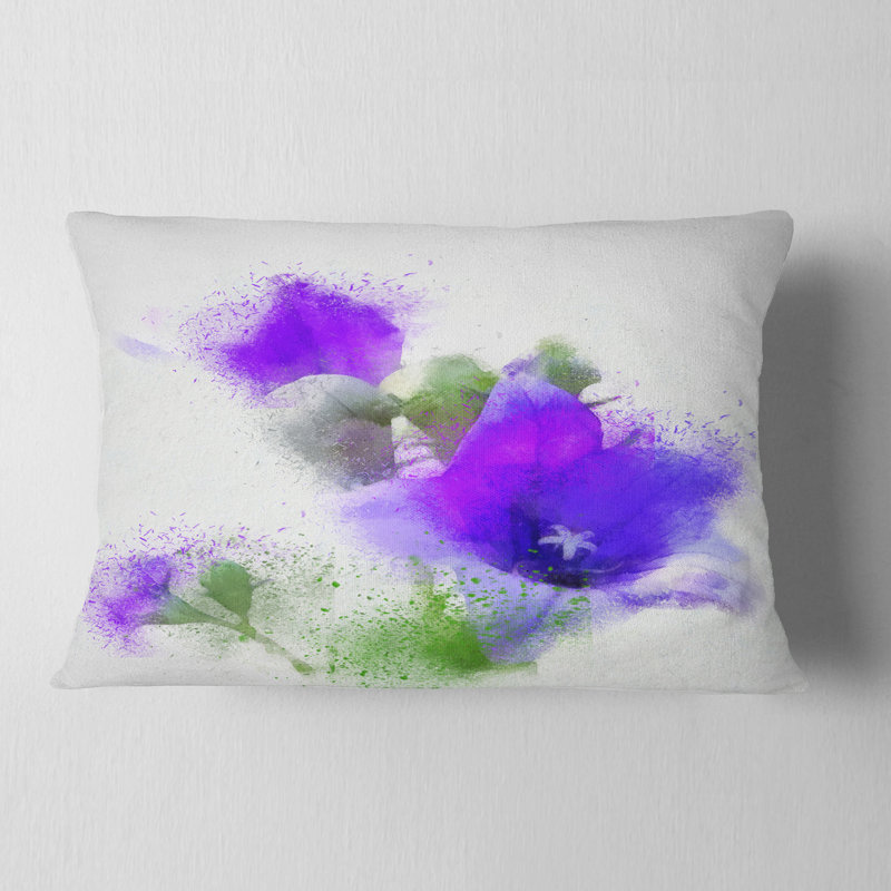 Coussin décoratif floral bouquet de fleurs aquarelles