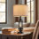 Lampe de table tactile de style industriel 23,75 "avec charge USB, pour la vie, le bureau, le couloir, y compris l'ampoule