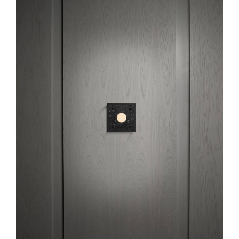 1 - Light Flush Mount, Marble Black