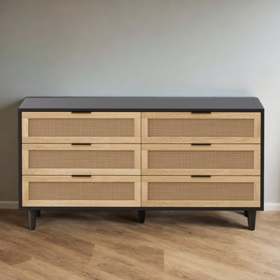 Armoire de rangement en rotin 6 tiroirs