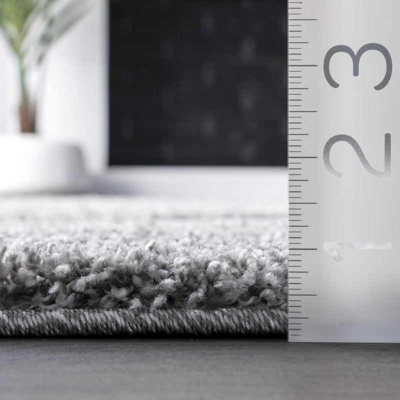 Almarosa Modern Shag Performance Dark Gray Rug, Runner 2'6" x 6'