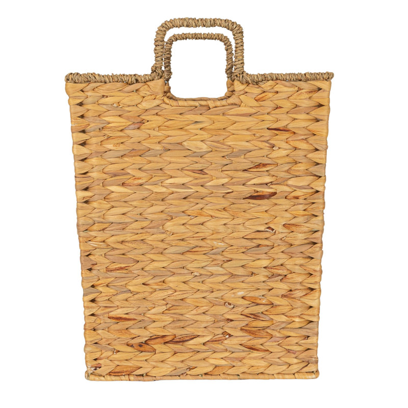 Natural Handwoven Seagrass and Water Hyacinth Basket with Handles
