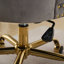 Chaise de bureau Furniture, fauteuil de bureau moderne capitonné en velours capitonné avec base en métal doré, chaise de bureau pivotante réglable (gris)-1438959810