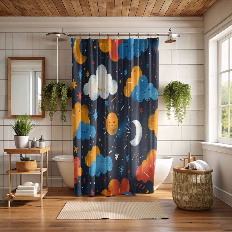 Rideaux de douche Moonlit Dreams - Premium, H 74 po x l 71 po