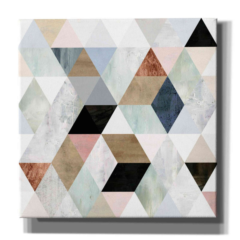 «Watercolor Mosaic I» par Victoria Borges, art mural sur toile, H 37 po x l 37 po x P 1,5 po