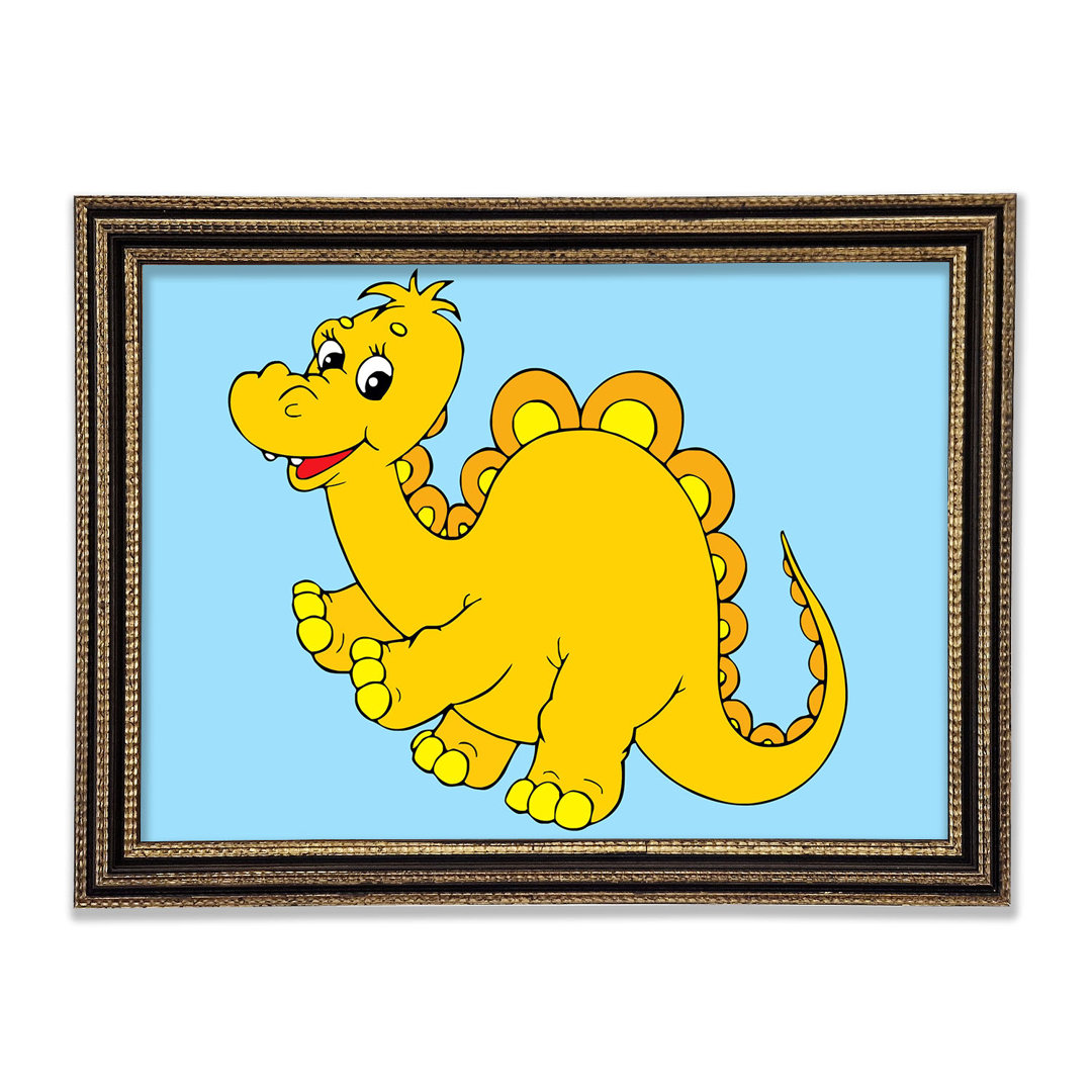 Big Happy Dinosaur Baby Blue - Druck