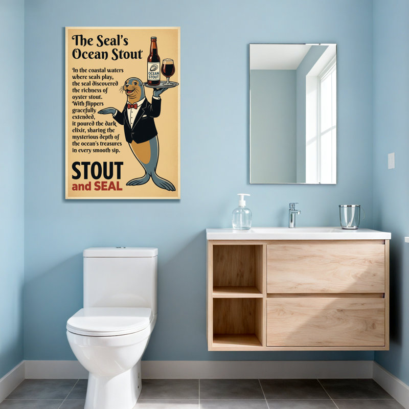 Fashion Seal servant de la bière avec plateau et texte