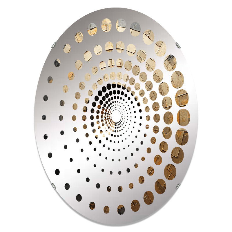 Or noir en spirale - Miroir décoratif à points spiralés MIR106145 O, 35,4 po x 23,6 po