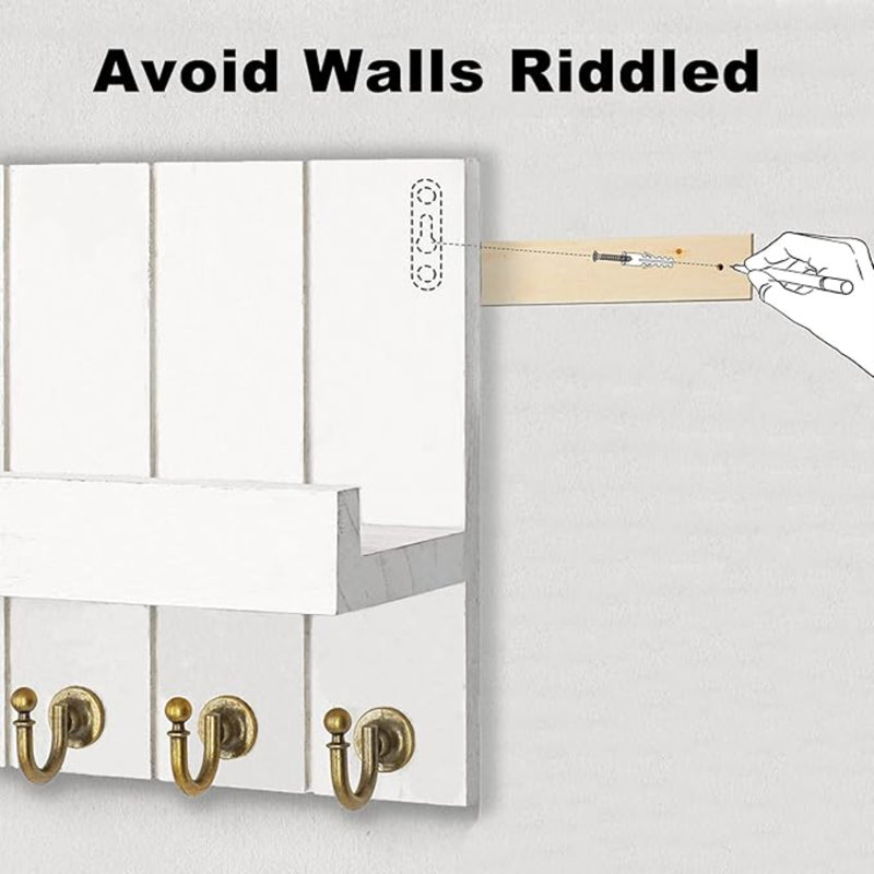Hannover Wall Organizer with Key Hooks and Mail Storage