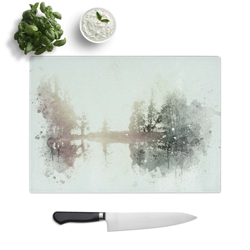 Glass Foggy Sunrise in Germany in Abstract Chopping Board, 39 cm W x 28.5 cm L