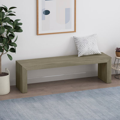 Banc de salle à manger en bois d'acacia, chêne gris clair