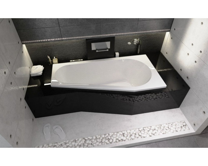 x 1350mm Soaking Acrylic Bathtub, 75cm H x 170cm L x 135cm D