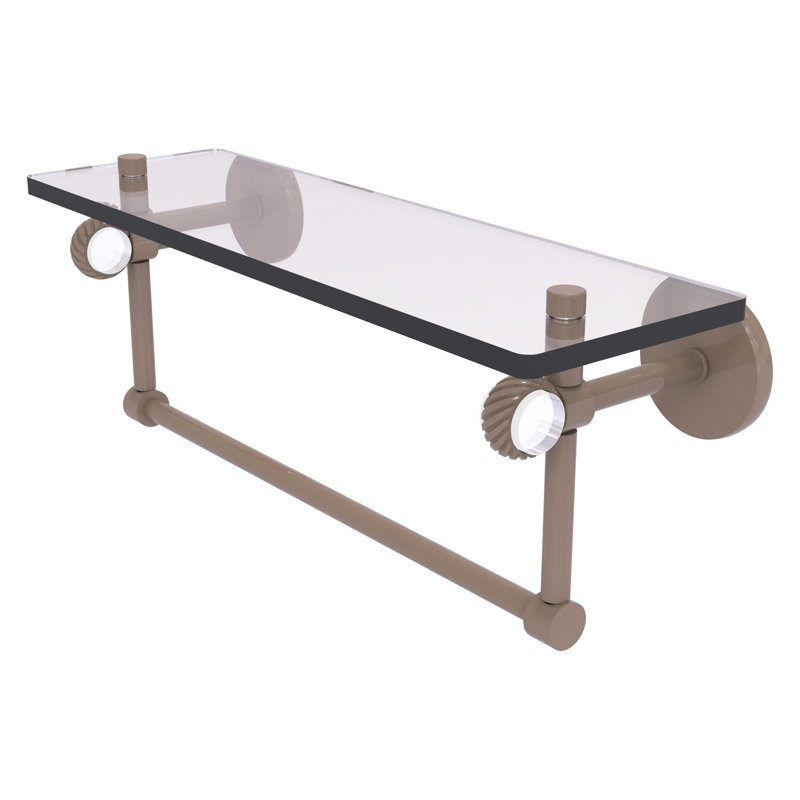 Tablette flottante avec barre à serviettes Clearview, H 6,2 po x l 16 po x P 5,65 po, Beige ombré