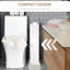 Armoire à papier de toilette - Étagère de coin blanche pour petite salle de bain avec portes et étagères, meuble de rangement moderne, style sur pied