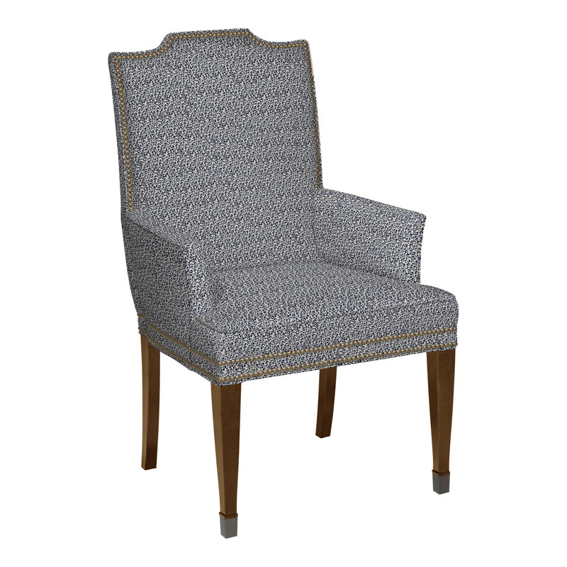 Travis By Michael Weiss Upholstered Arm Chair, Casa Blanca, Callaloo Cotton, Yes