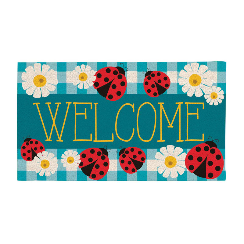 Tapis d'intérieur / extérieur antidérapant pour coccinelle 16 po x 28 po
