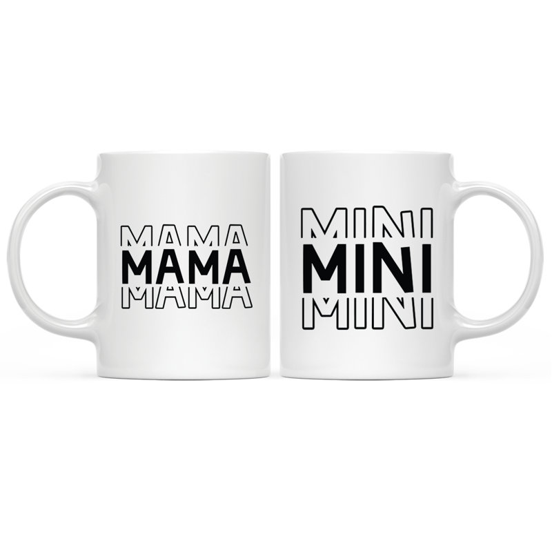 Ensemble de 2 petites tasses à café Mommy and Me