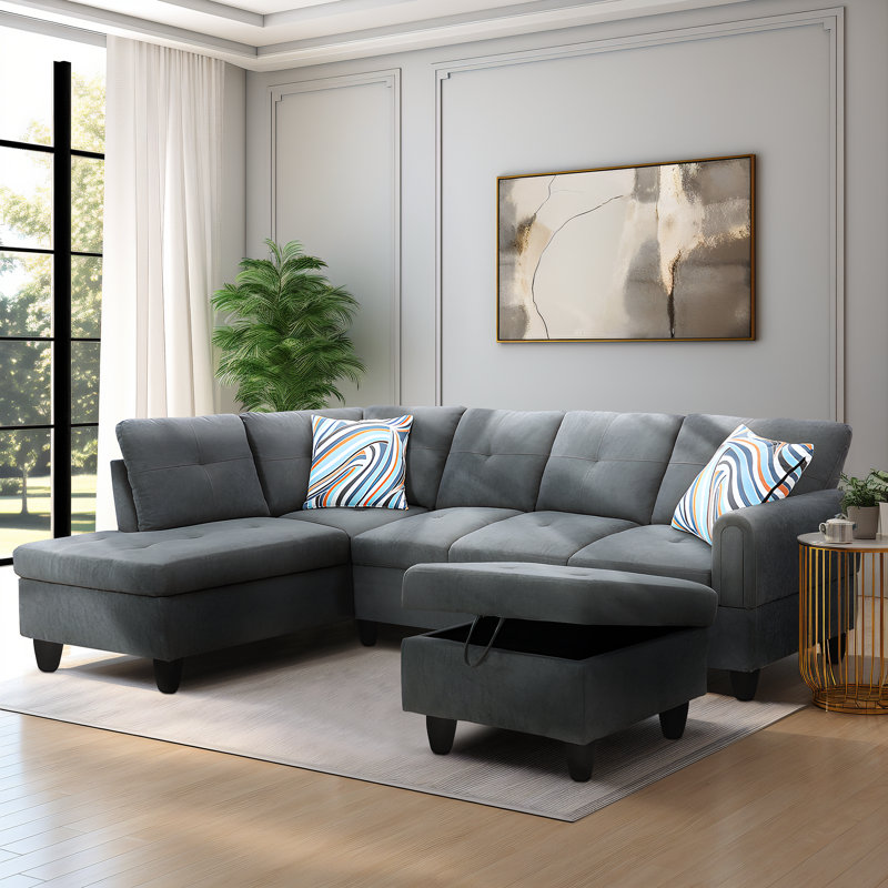 Velours modulaire 97 po, Velours gris foncé