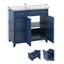 Meuble-lavabo de 36 po avec lavabo en céramique, armoire de rangement avec 2 tiroirs et portes à fermeture en douceur, tablettes réglables-503480888