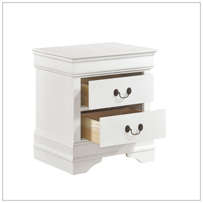 Classic Louis Philippe Style Nightstand With Drawers, Traditional Design For Elegant Bedroom Furniture