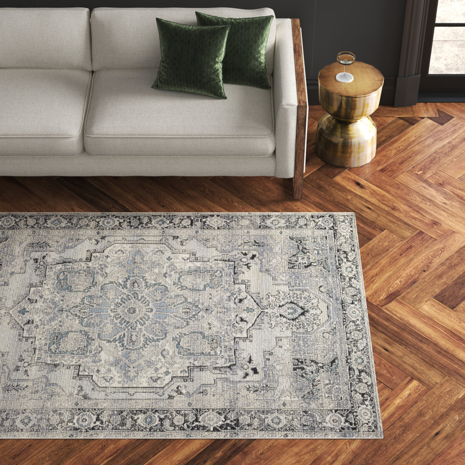 Cusack Oriental Outdoor Rug, Rectangle 5'3" x 7'8"
