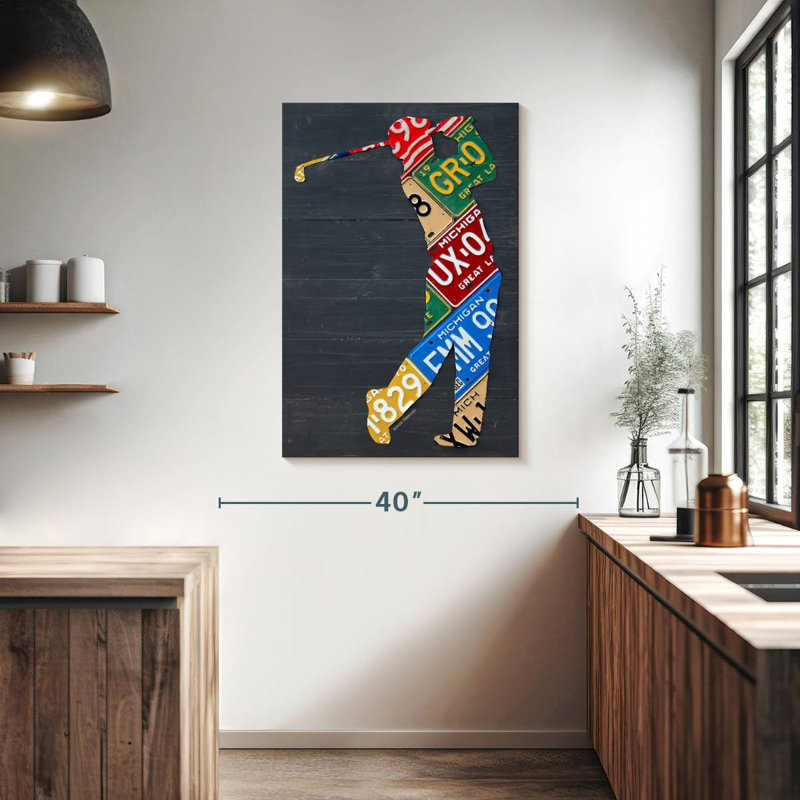 Plaque d’impression de golfeur Sireci, H 39 po x l 26 po