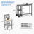 2-Person Outdoor Dining Set with Shelves and Cushions