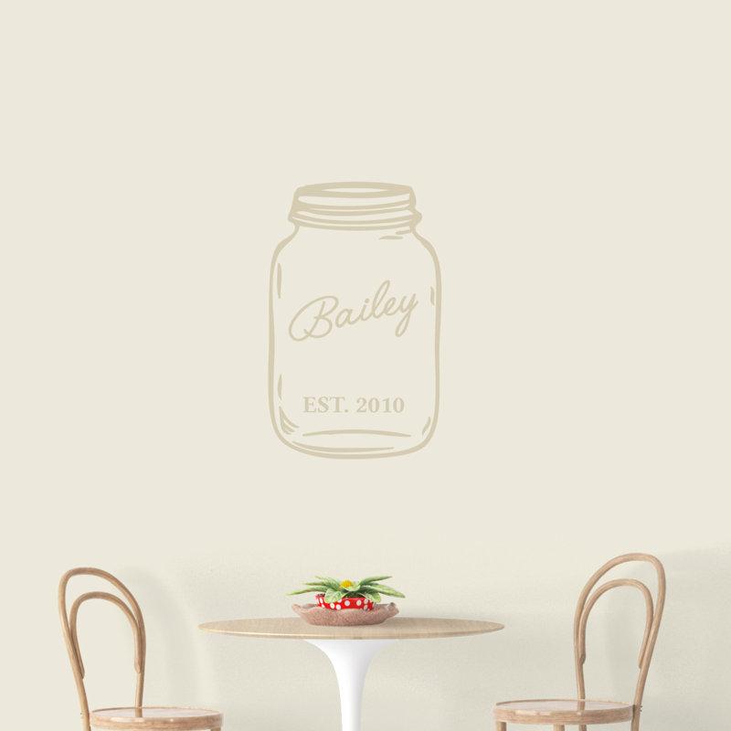 Adhésif décoratif Mason Jar, Beige clair, Oui