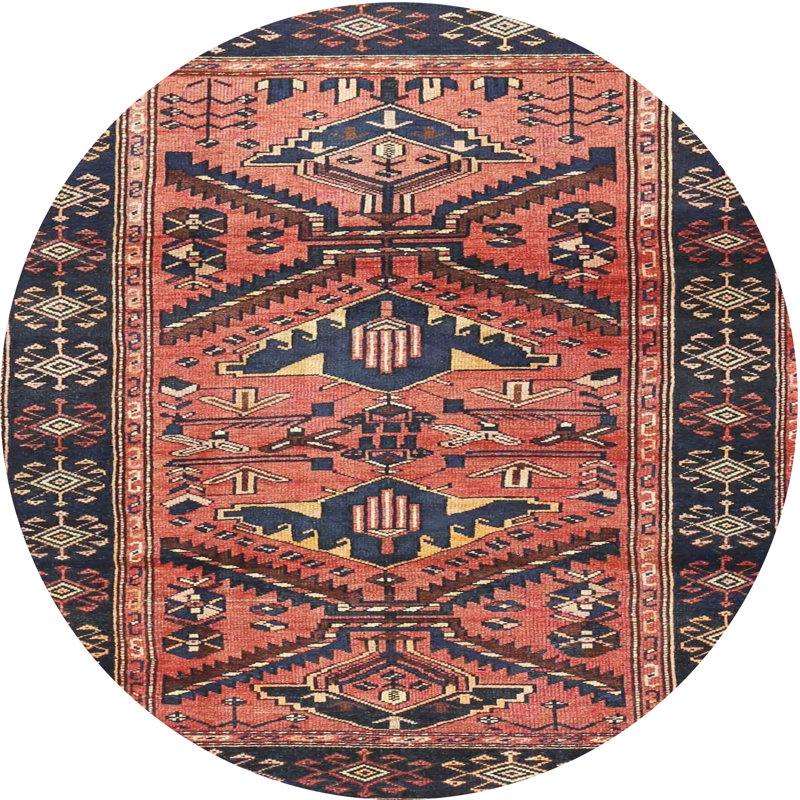 Tapis traditionnel 100% lavable à la machine 4241, Rond 7 pi