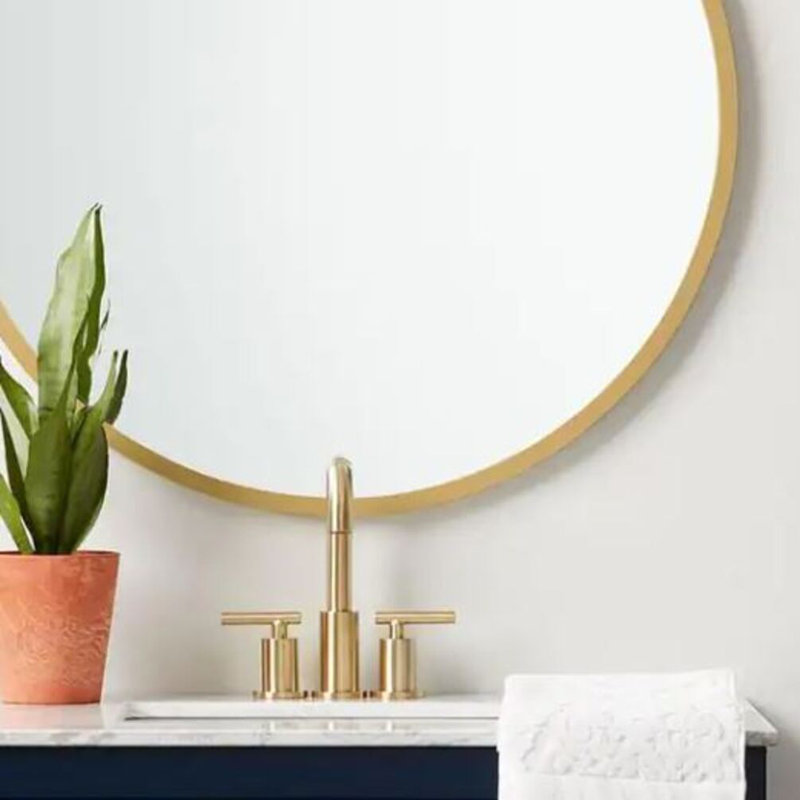 Miroir d'appoint Roberts, 32 po x 32 po, Doré, Métal métal