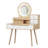 Makeup Vanity Desk With 3 Adjustable Lighted Mirror With Solid Wood Table Feet , Dressing Table Set With 4 Drawers And 3 Open Shelves  For Small Space Bedroom